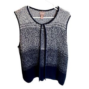 Chico's Navy and White Women's Sweater Vest